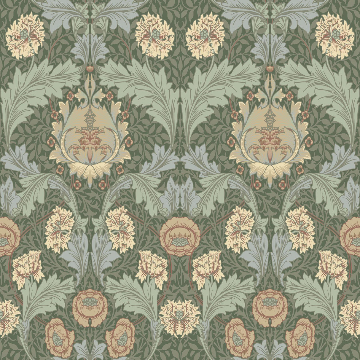 A-Street Prints Hidden Treasures 2 Myrtle Sea Green Wallpaper