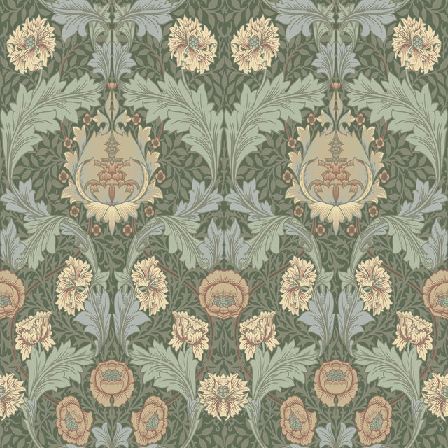 A-Street Prints Hidden Treasures 2 Myrtle Sea Green Wallpaper