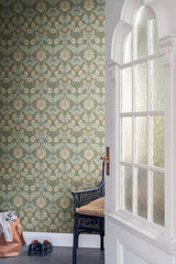 A-Street Prints Hidden Treasures 2 Myrtle Sea Green Wallpaper