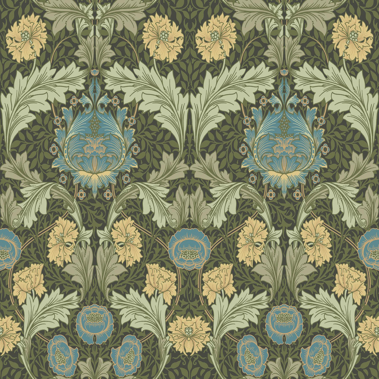 A-Street Prints Hidden Treasures 2 Myrtle Dark Green Wallpaper