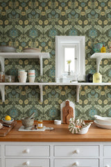 A-Street Prints Hidden Treasures 2 Myrtle Dark Green Wallpaper