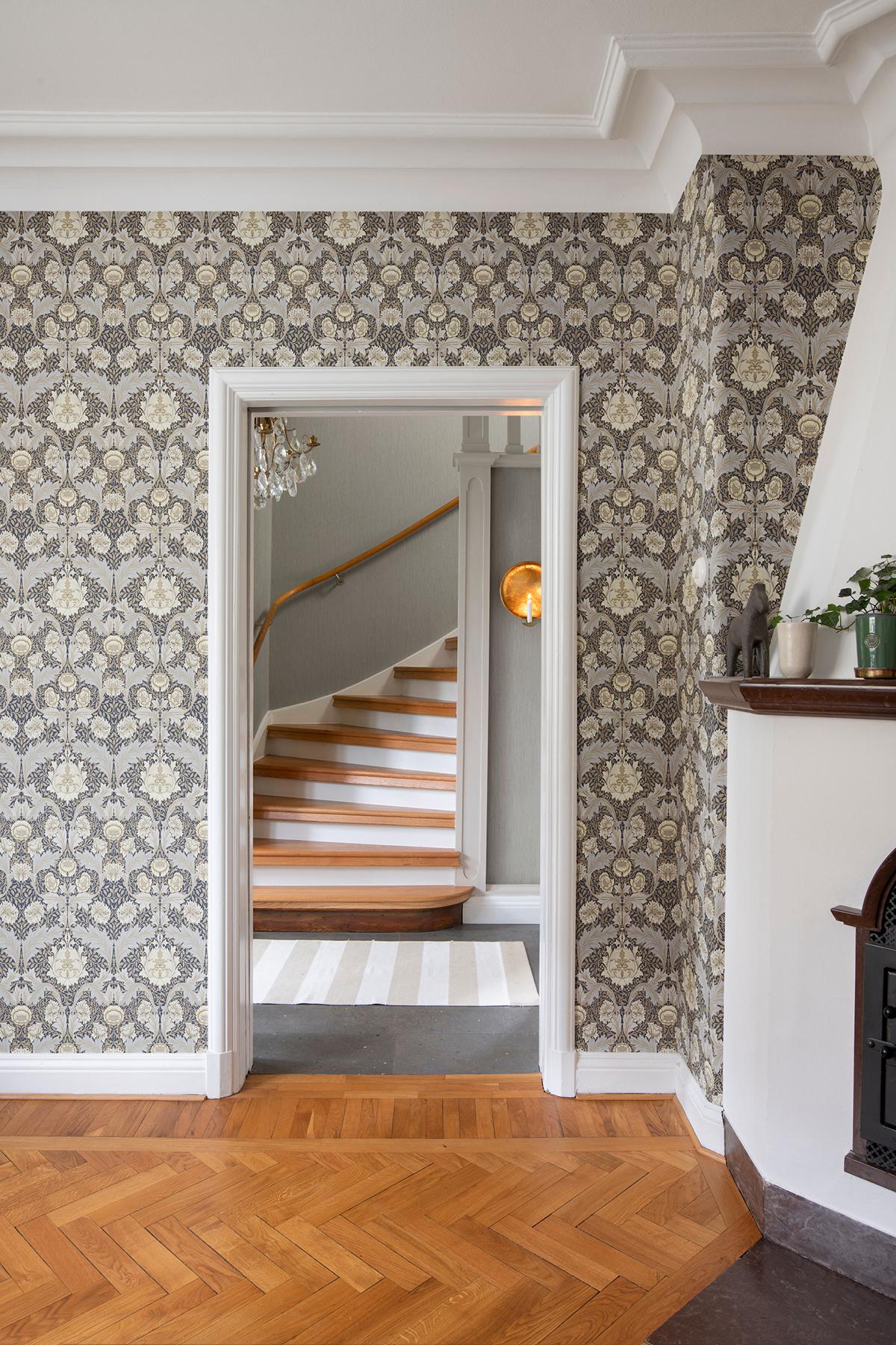 A-Street Prints Hidden Treasures 2 Myrtle Blue Wallpaper