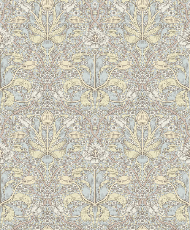 A-Street Prints Hidden Treasures 2 Spring Thicket Light Blue Wallpaper