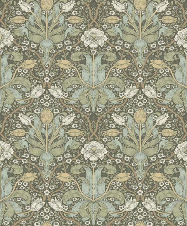 A-Street Prints Hidden Treasures 2 Spring Thicket Green Wallpaper