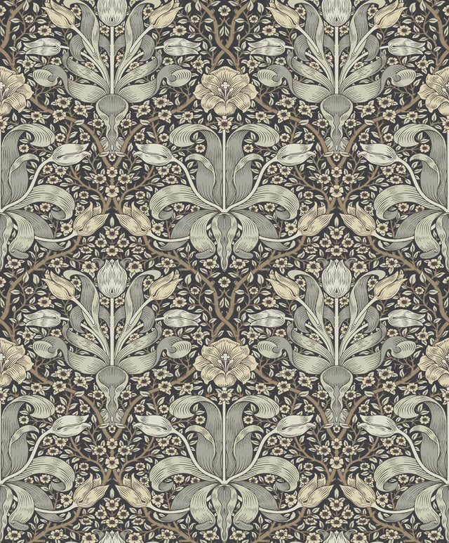 A-Street Prints Hidden Treasures 2 Spring Thicket Blue Wallpaper