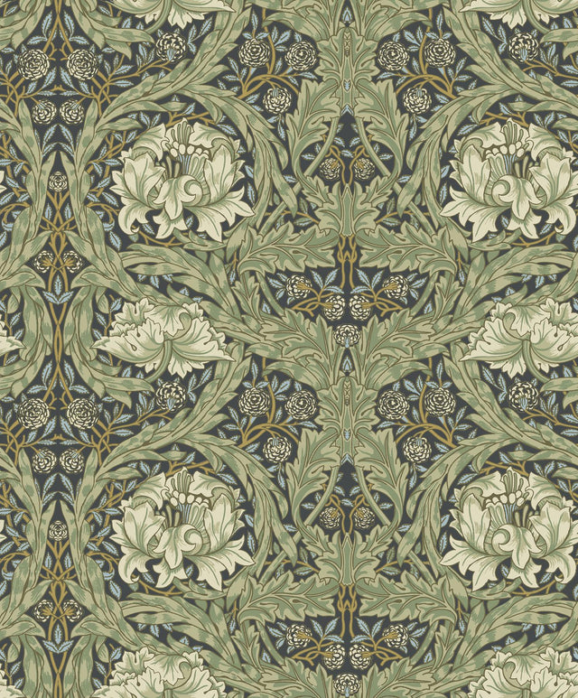 A-Street Prints Hidden Treasures 2 African Marigold Sea Green Wallpaper