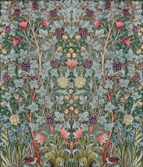 A-Street Prints Hidden Treasures 2 Vine Embroidery Sea Green Wallpaper