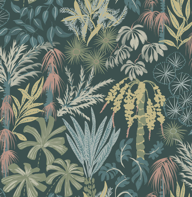 A-Street Prints Sea Salt Everglades Dark Green Wallpaper