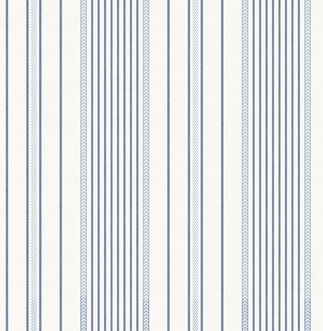 A-Street Prints Sea Salt Navarres Stripe Blue Wallpaper