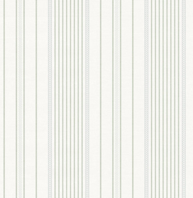A-Street Prints Sea Salt Navarres Stripe Light Green Wallpaper