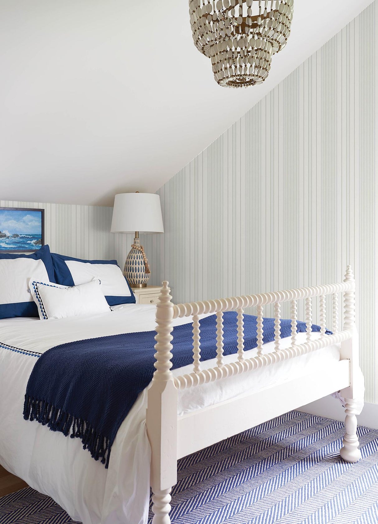 A-Street Prints Sea Salt Navarres Stripe Light Green Wallpaper