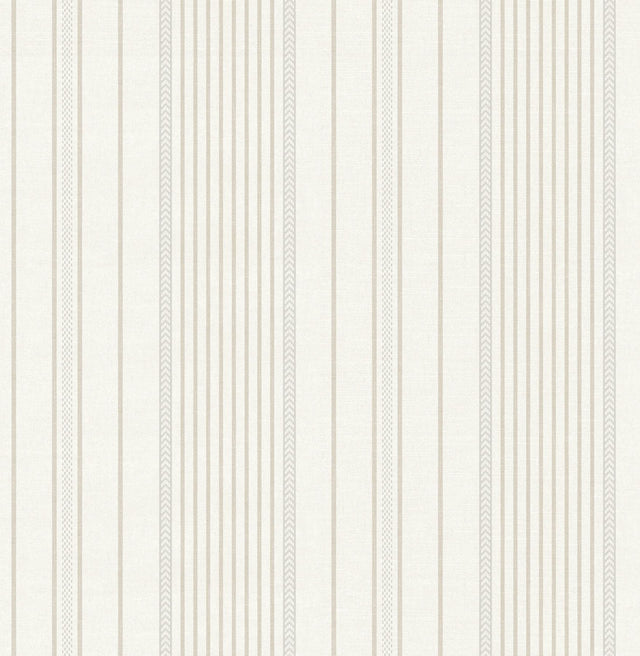 A-Street Prints Sea Salt Navarres Stripe Neutral Wallpaper