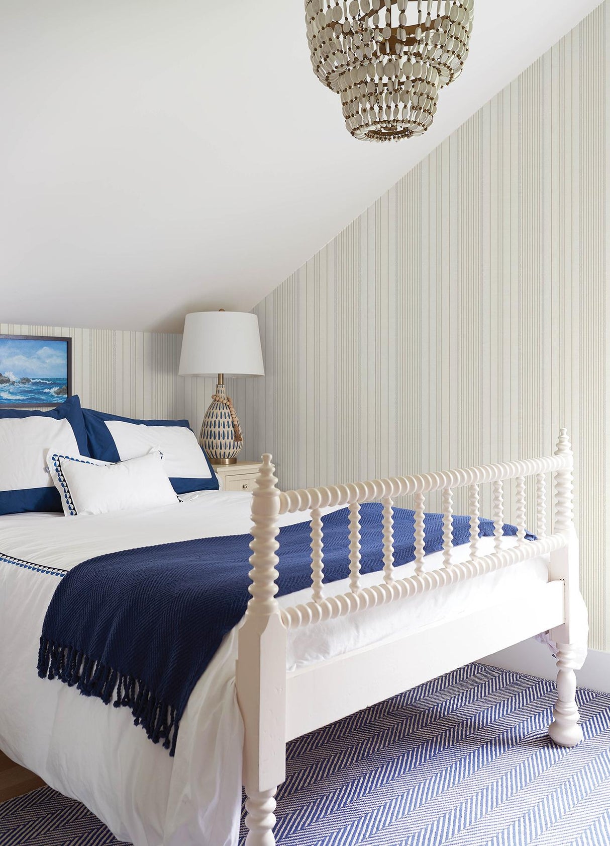 A-Street Prints Sea Salt Navarres Stripe Neutral Wallpaper