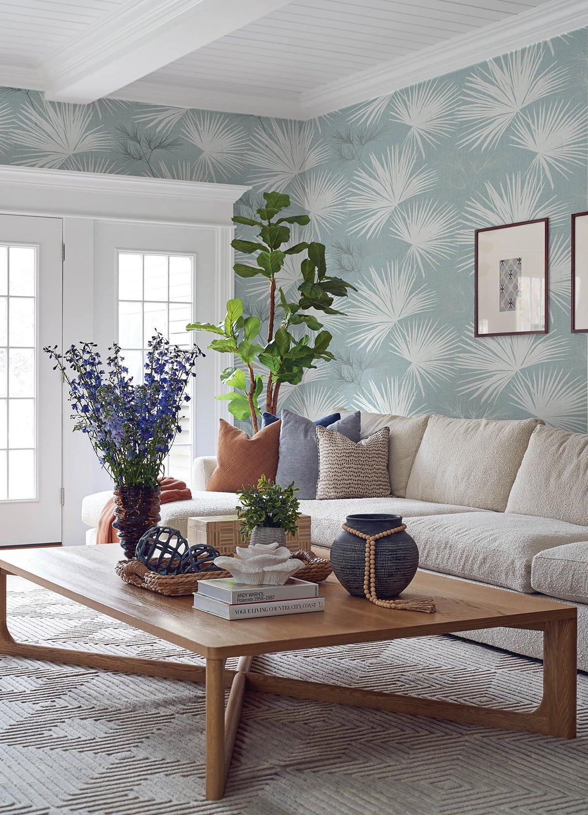A-Street Prints Sea Salt Hatteras Sky Blue Wallpaper
