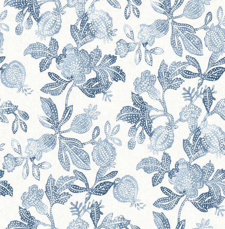 A-Street Prints Sea Salt Beach Rose Blue Wallpaper