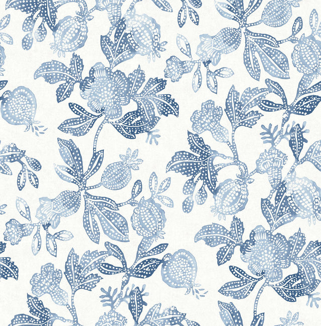 A-Street Prints Sea Salt Beach Rose Blue Wallpaper