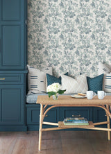 A-Street Prints Sea Salt Beach Rose Teal Wallpaper