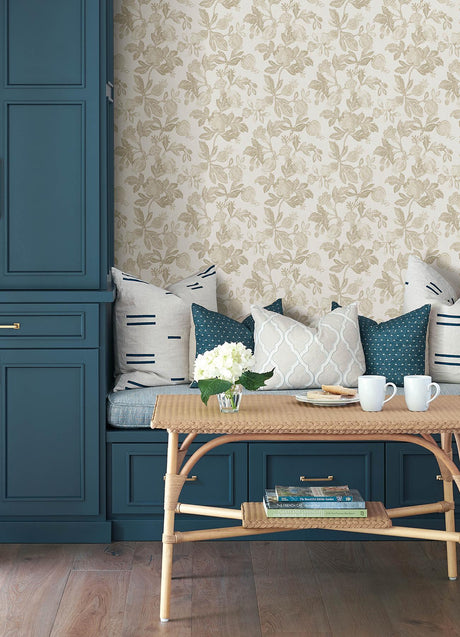 A-Street Prints Sea Salt Beach Rose Champagne Wallpaper