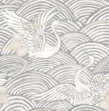 A-Street Prints Sea Salt Egret Slate Wallpaper