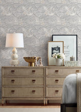 A-Street Prints Sea Salt Egret Slate Wallpaper