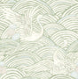 A-Street Prints Sea Salt Egret Sage Wallpaper