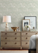 A-Street Prints Sea Salt Egret Sage Wallpaper