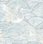 A-Street Prints Sea Salt Egret Sky Blue Wallpaper
