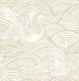 A-Street Prints Sea Salt Egret Neutral Wallpaper