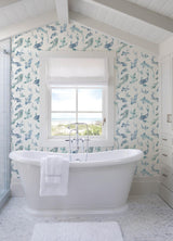 A-Street Prints Sea Salt Koi Blue Wallpaper