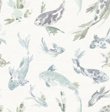 A-Street Prints Sea Salt Koi Seafoam Wallpaper