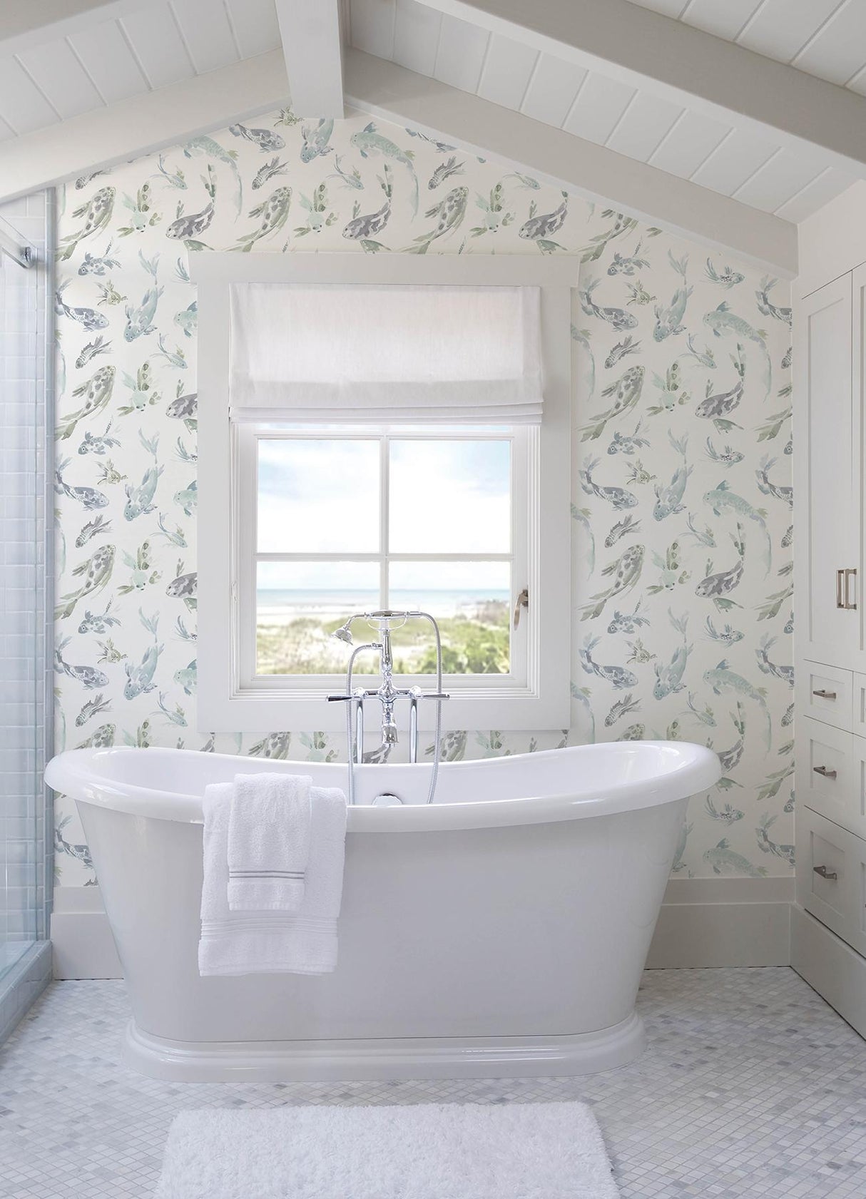 A-Street Prints Sea Salt Koi Seafoam Wallpaper