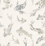 A-Street Prints Sea Salt Koi Stone Wallpaper