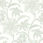 A-Street Prints Sea Salt Star Flower Light Green Wallpaper