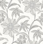 A-Street Prints Sea Salt Star Flower Charcoal Wallpaper