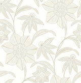 A-Street Prints Sea Salt Star Flower Beige Wallpaper