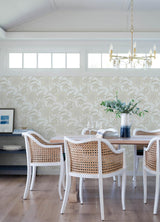 A-Street Prints Sea Salt Star Flower Beige Wallpaper