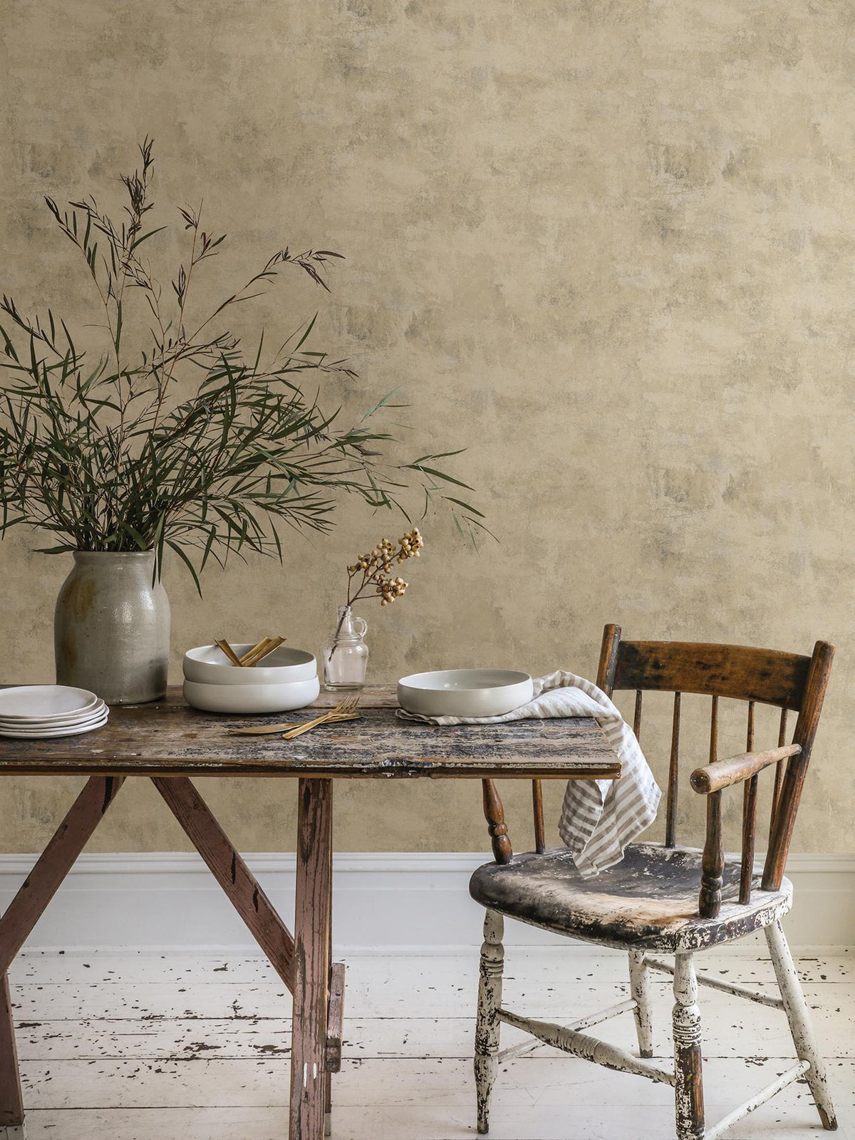 A-Street Prints Zio and Sons Plaster Effects Neutral Wallpaper