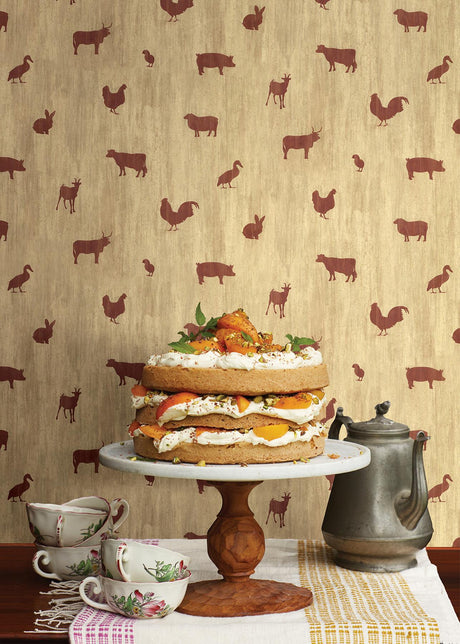 Brewster Home Fashions Chesapeake Countryside CTR64251 Brick Wallpaper