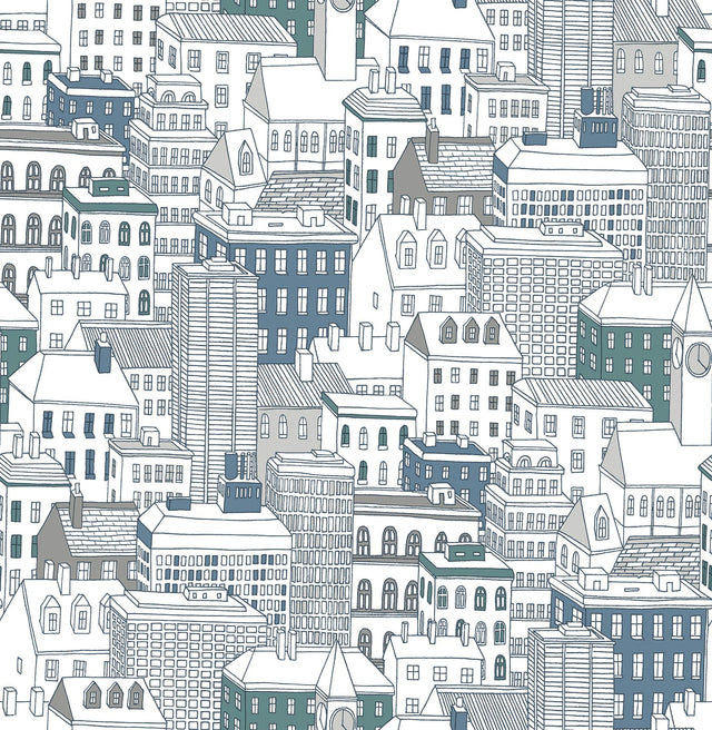 Brewster Home Fashions Brewster Brewster Kids HN002630 Teal Wallpaper