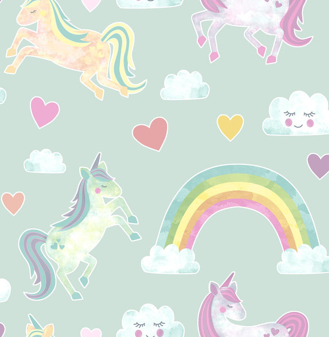 Brewster Home Fashions Brewster Brewster Kids HN002657 Mint Wallpaper