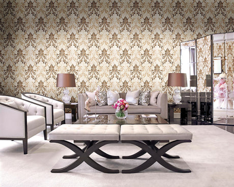 Brewster Home Fashions Brewster Via Della Seta M5609 Taupe Wallpaper
