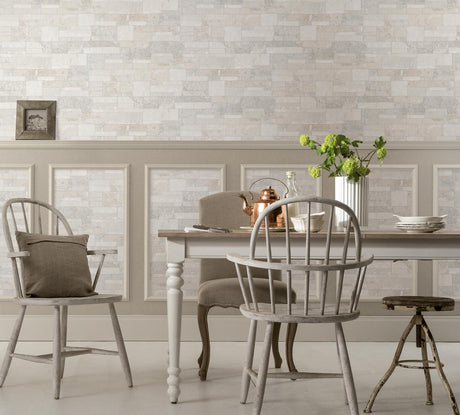 Brewster Home Fashions Marburg Marburg Brick White Wallpaper