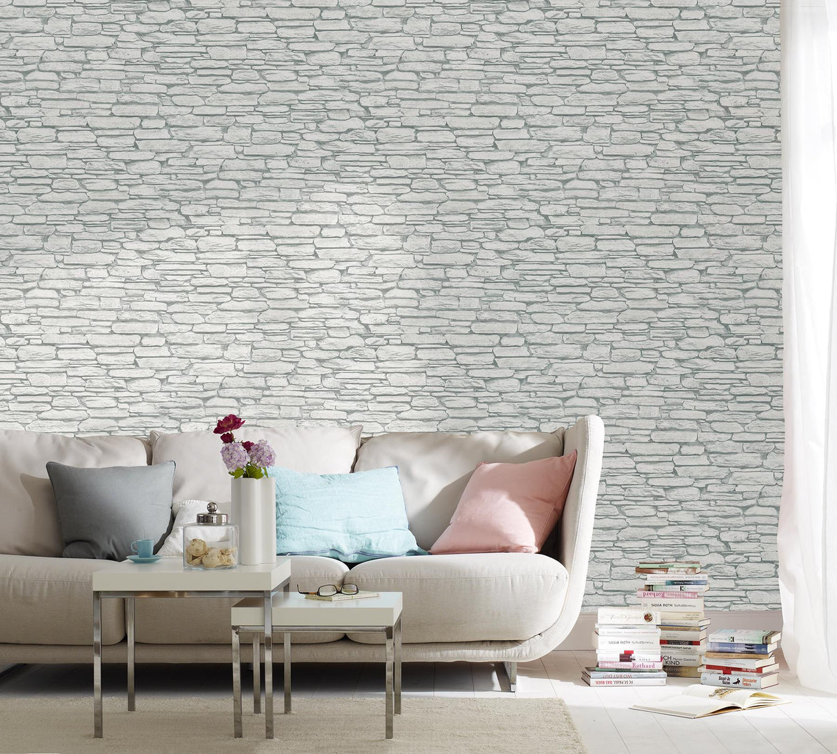 Brewster Home Fashions Marburg Marburg Stone Light Grey Wallpaper