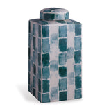 Scalamandre Maison Celadon Tile Sq. Tea Caddy Small