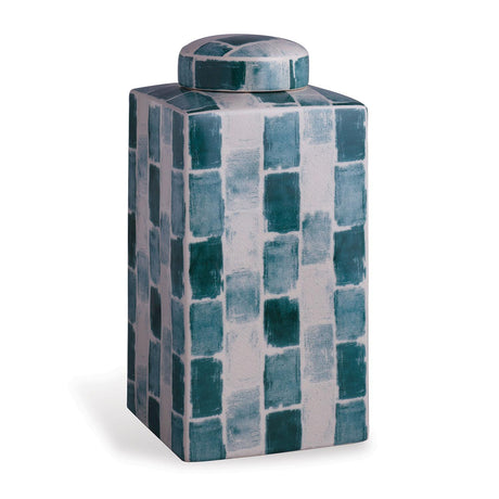 Scalamandre Maison Celadon Tile Sq. Tea Caddy Small
