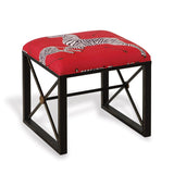 Scalamandre Maison Medallion Black Zebra Red Left Facing Single Bench