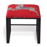 Scalamandre Maison Medallion Black Zebra Red Left Facing Single Bench