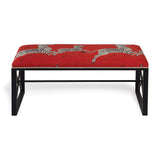 Scalamandre Maison Medallion Black Zebra Red Double Bench