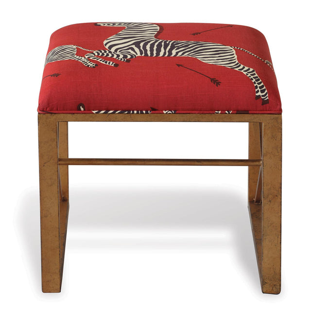 Scalamandre Maison Medallion Gold Zebra Red Left Facing Single Bench