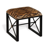 Scalamandre Maison Medallion Black Le Tigre Natural Single Bench